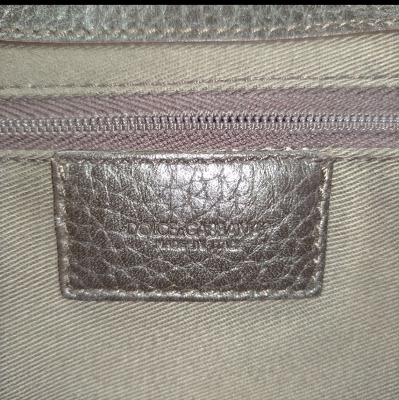 Dolce&Gabbana Beige Canvas Brown leather shoulder bag EUC Gorgeous! - Picture 7 of 9